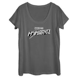 Women's Marvel Black and White Scoop Neck T-Shirt