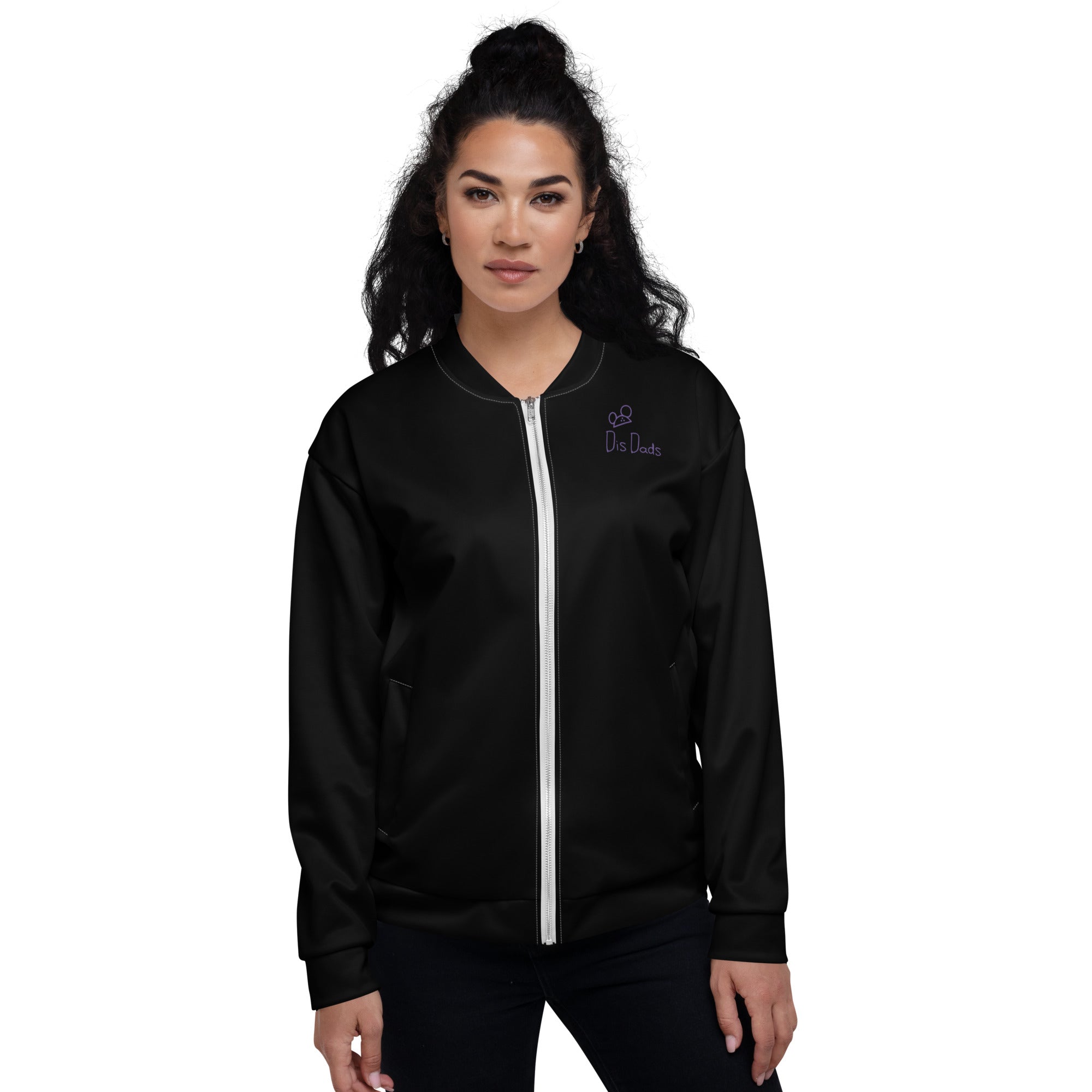 Dis Dads Unisex Black Bomber Jacket | Casual & Sporty