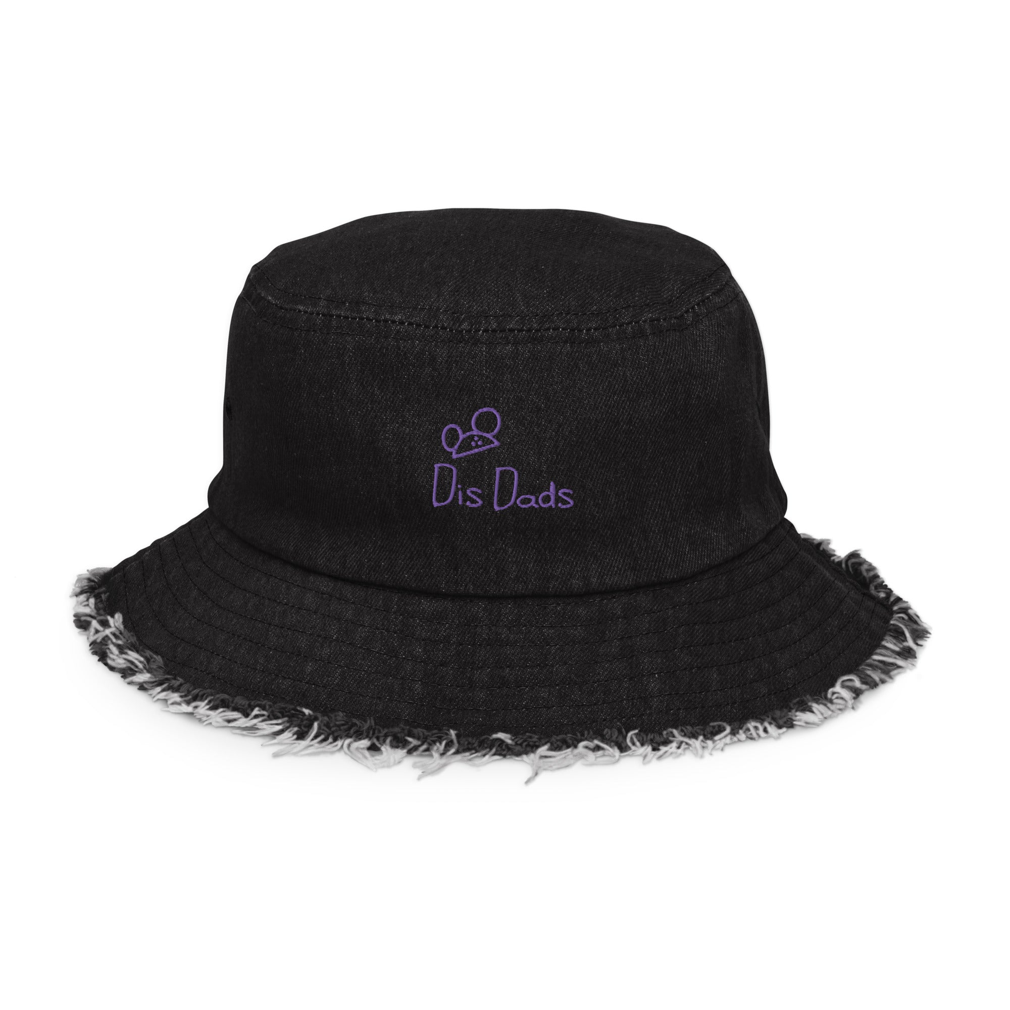 Dis Dads Magic Ears Denim Bucket Hat | Distressed Brim Style